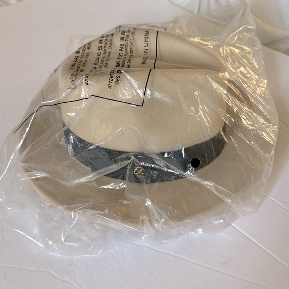 Kate Spade Beige Wool Fedora Hat Black Logo Bow Band One Size main image 6